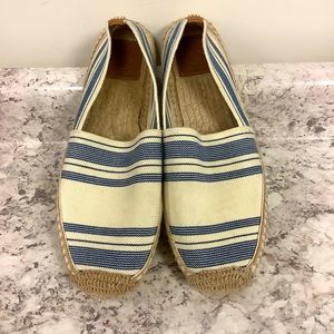 Tory Burch striped elastic back espadrilles